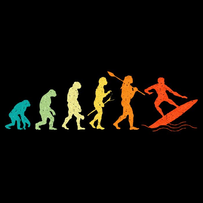 Evolution Of Surfers Surfboard Surfboarder Surfing Cooling Performance Crew T-Shirt