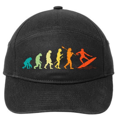 Evolution Of Surfers Surfboard Surfboarder Surfing 7-Panel Snapback Hat