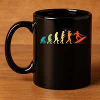 Evolution Of Surfers Surfboard Surfboarder Surfing 11oz C Handle Ceramic Mug