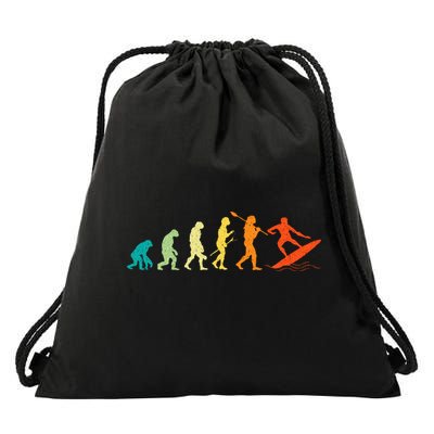 Evolution Of Surfers Surfboard Surfboarder Surfing Drawstring Bag