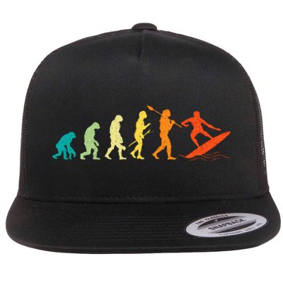 Evolution Of Surfers Surfboard Surfboarder Surfing Flat Bill Trucker Hat