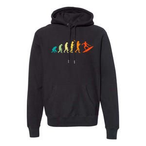 Evolution Of Surfers Surfboard Surfboarder Surfing Premium Hoodie