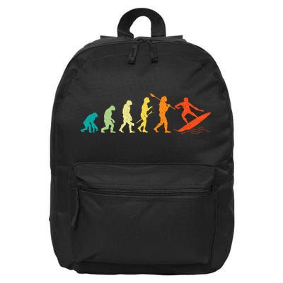 Evolution Of Surfers Surfboard Surfboarder Surfing 16 in Basic Backpack