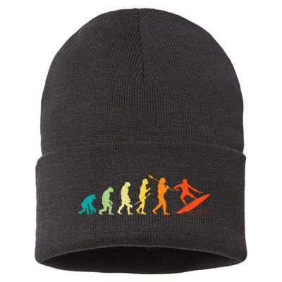 Evolution Of Surfers Surfboard Surfboarder Surfing Sustainable Knit Beanie