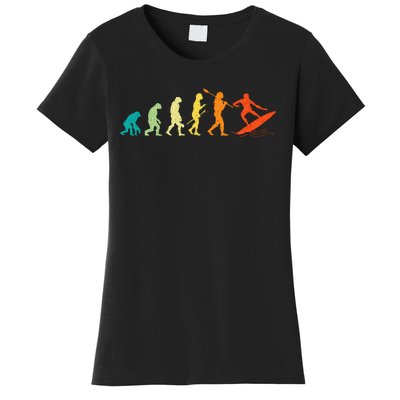 Evolution Of Surfers Surfboard Surfboarder Surfing Women's T-Shirt