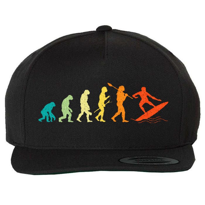 Evolution Of Surfers Surfboard Surfboarder Surfing Wool Snapback Cap