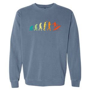 Evolution Of Surfers Surfboard Surfboarder Surfing Garment-Dyed Sweatshirt