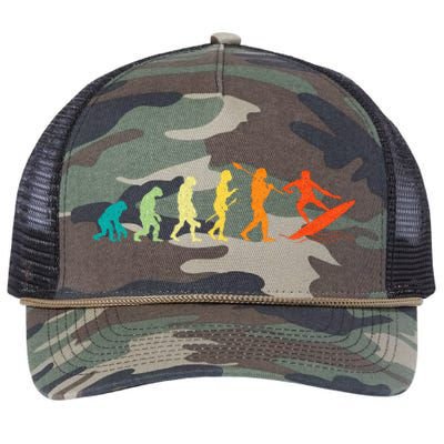 Evolution Of Surfers Surfboard Surfboarder Surfing Retro Rope Trucker Hat Cap