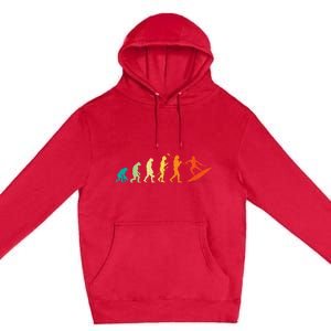 Evolution Of Surfers Surfboard Surfboarder Surfing Premium Pullover Hoodie