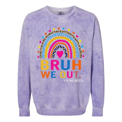 End Of School Year Teacher Summer Bruh We Out Funny Teachers Colorblast Crewneck Sweatshirt