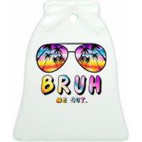 End Of School Rainbow Sunglasses Beach Bruh We Out Teachers  Ceramic Bell Ornament