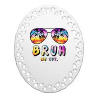 End Of School Rainbow Sunglasses Beach Bruh We Out Teachers  Ceramic Oval Ornament