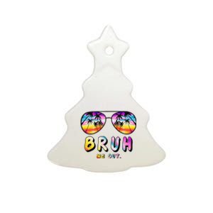 End Of School Rainbow Sunglasses Beach Bruh We Out Teachers  Ceramic Tree Ornament