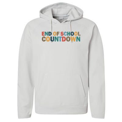 End Of School Countdown Summer Vibe Performance Fleece Hoodie