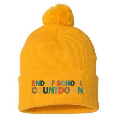 End Of School Countdown Summer Vibe Pom Pom 12in Knit Beanie