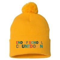 End Of School Countdown Summer Vibe Pom Pom 12in Knit Beanie