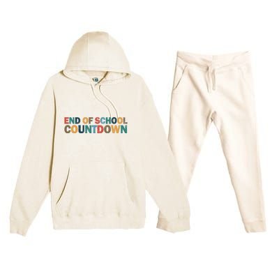 End Of School Countdown Summer Vibe Premium Hooded Sweatsuit Set