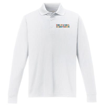 End Of School Countdown Summer Vibe Performance Long Sleeve Polo