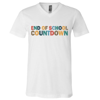 End Of School Countdown Summer Vibe V-Neck T-Shirt