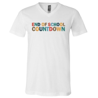 End Of School Countdown Summer Vibe V-Neck T-Shirt