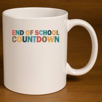 End Of School Countdown Summer Vibe 11oz C Handle Ceramic Mug