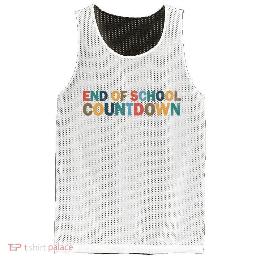 End Of School Countdown Summer Vibe Mesh Reversible Basketball Jersey Tank