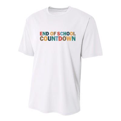 End Of School Countdown Summer Vibe Youth Performance Sprint T-Shirt