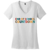 End Of School Countdown Summer Vibe Women's V-Neck T-Shirt
