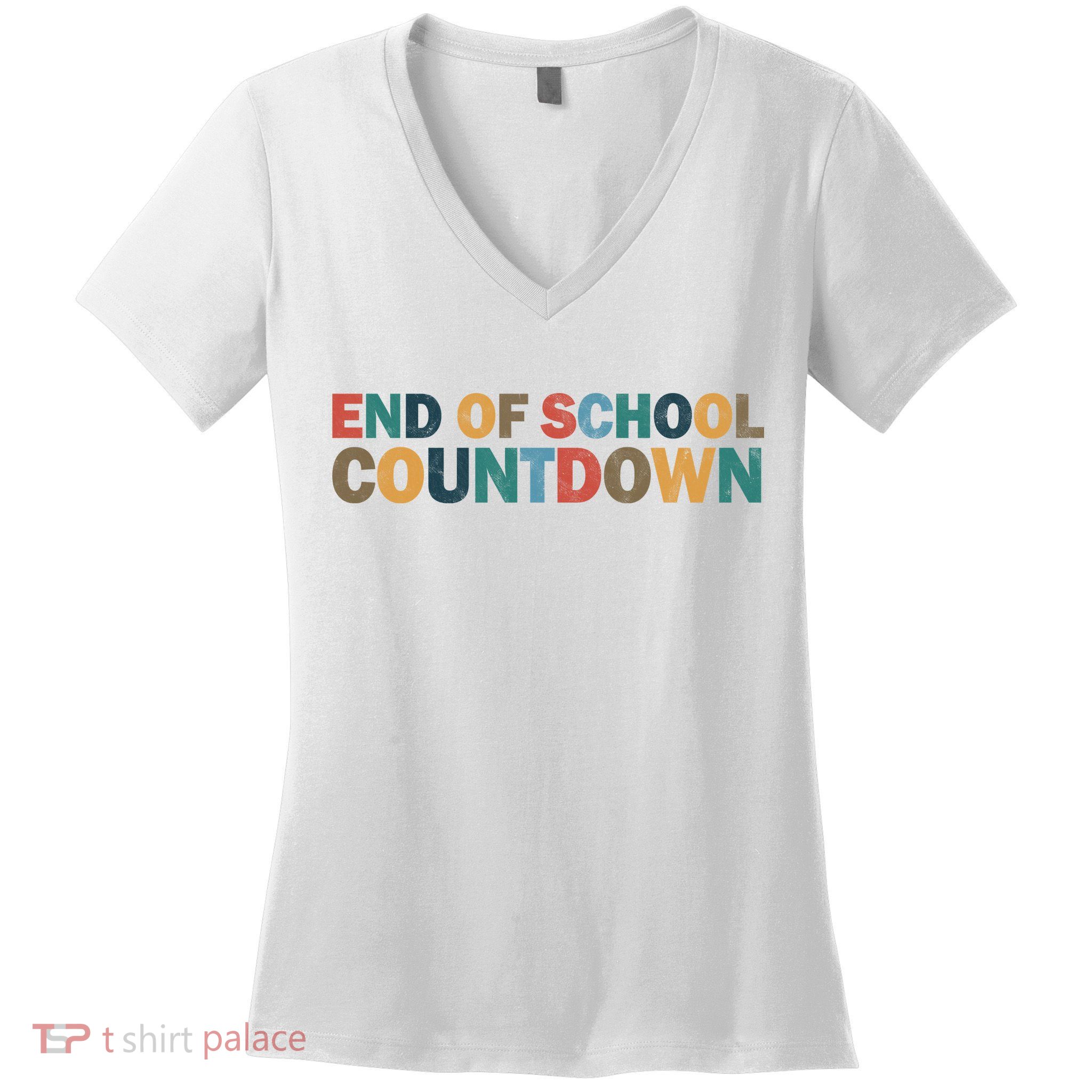 End Of School Countdown Summer Vibe Women's V-Neck T-Shirt