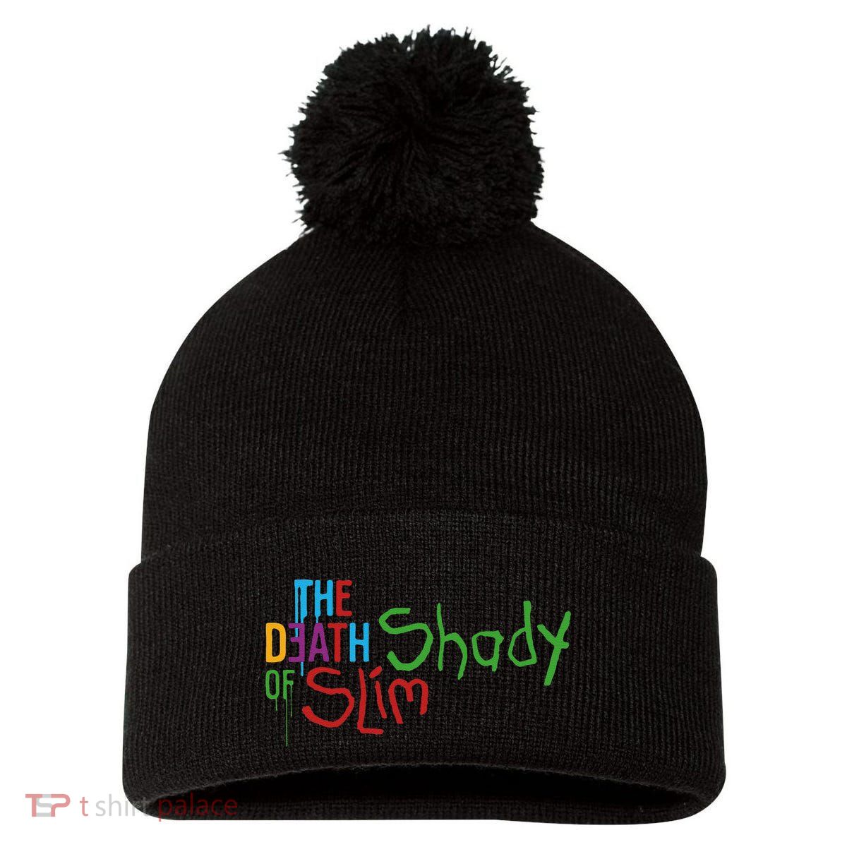 Em Of Slim Retro Colorful Death Shady Pom Pom 12in Knit Beanie