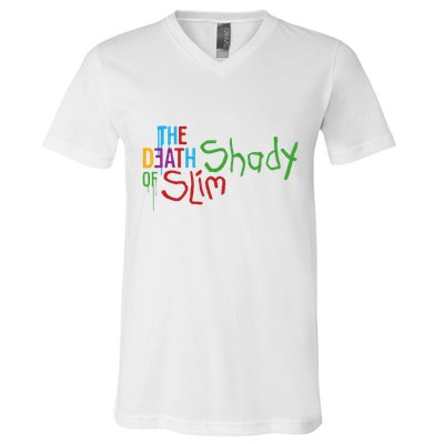 Em Of Slim Retro Colorful Death Shady V-Neck T-Shirt