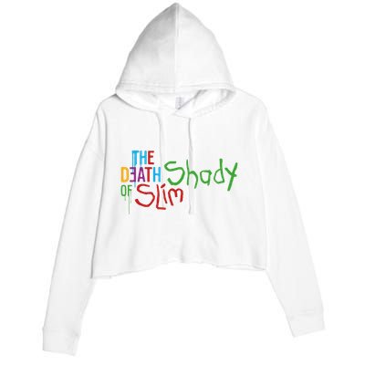 Em Of Slim Retro Colorful Death Shady Crop Fleece Hoodie