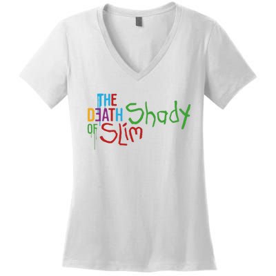 Em Of Slim Retro Colorful Death Shady Women's V-Neck T-Shirt