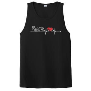 Evolution Of Skiing Player Skier Ekg Heartbeat Fans Lover Gift PosiCharge Competitor Tank