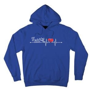 Evolution Of Skiing Player Skier Ekg Heartbeat Fans Lover Gift Tall Hoodie