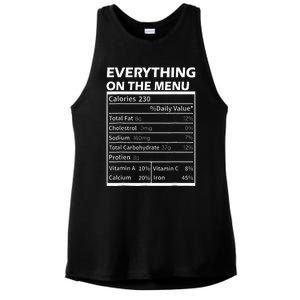 Everything On The Menu Nutrition Facts Thanksgiving Food Ladies PosiCharge Tri-Blend Wicking Tank