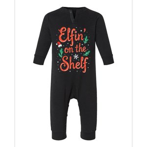 Elfin On The Shelf Funny Christmas Infant Fleece One Piece