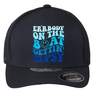 Errbody On The Boat Gettin Tipsy Retro Summer Waving Flexfit Unipanel Trucker Cap