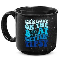 Errbody On The Boat Gettin Tipsy Retro Summer Waving 15oz Campfire Ceramic Mug
