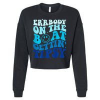 Errbody On The Boat Gettin Tipsy Retro Summer Waving Cropped Pullover Crew