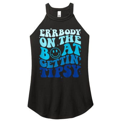 Errbody On The Boat Gettin Tipsy Retro Summer Waving Women's Perfect Tri Rocker Tank
