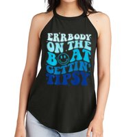 Errbody On The Boat Gettin Tipsy Retro Summer Waving Women's Perfect Tri Rocker Tank