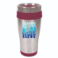 Errbody On The Boat Gettin Tipsy Retro Summer Waving 16oz Travel Tumbler