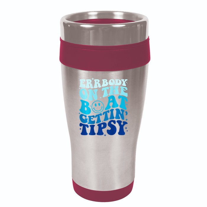 Errbody On The Boat Gettin Tipsy Retro Summer Waving 16oz Travel Tumbler