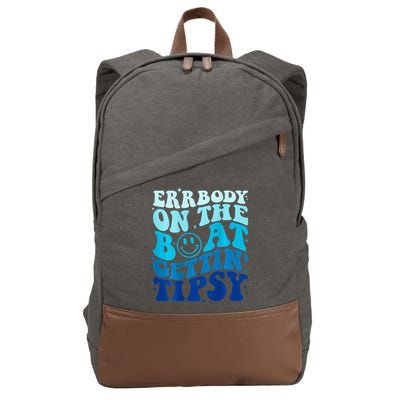 Errbody On The Boat Gettin Tipsy Retro Summer Waving Cotton Canvas Backpack