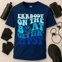 Errbody On The Boat Gettin Tipsy Retro Summer Waving Performance Shirt