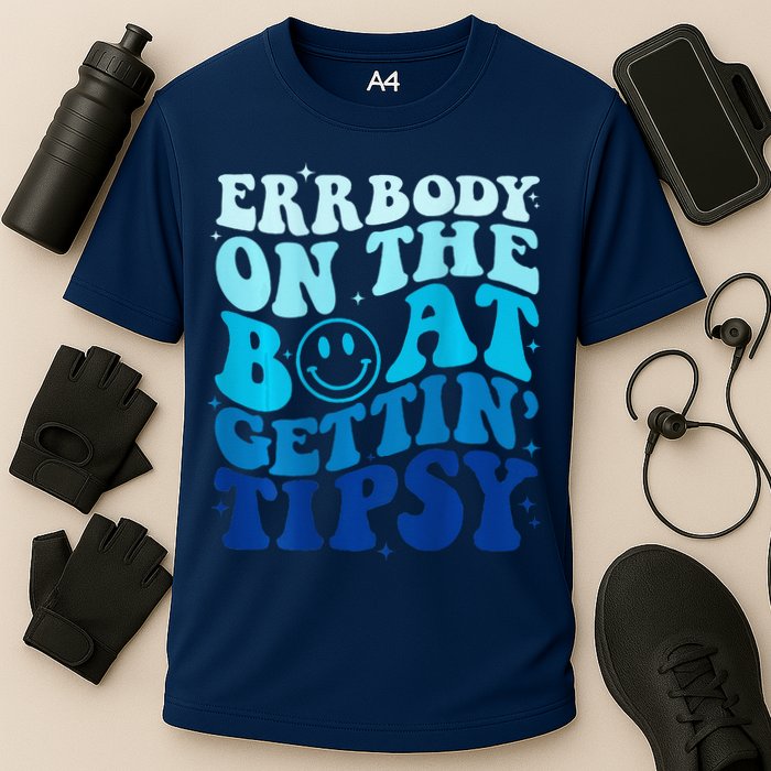 Errbody On The Boat Gettin Tipsy Retro Summer Waving Performance Shirt