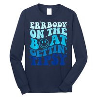 Errbody On The Boat Gettin Tipsy Retro Summer Waving Long Sleeve Shirt