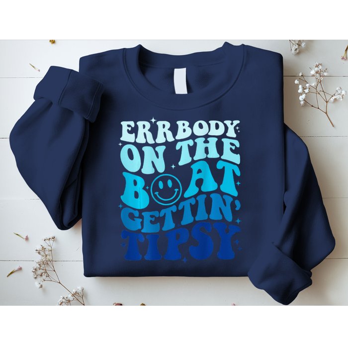 Errbody On The Boat Gettin Tipsy Retro Summer Waving Sweatshirt