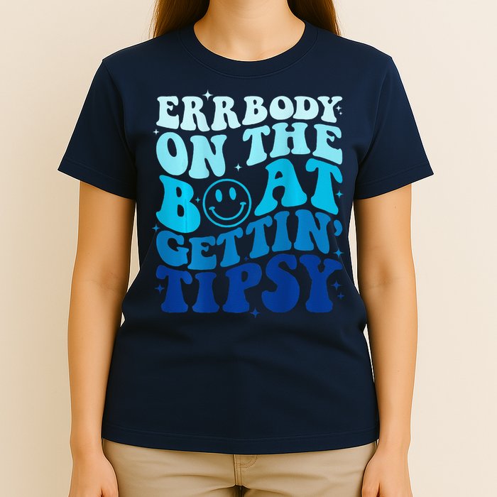Errbody On The Boat Gettin Tipsy Retro Summer Waving T-Shirt